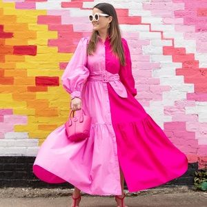 Christopher John Rogers Two Tone Pink Dress